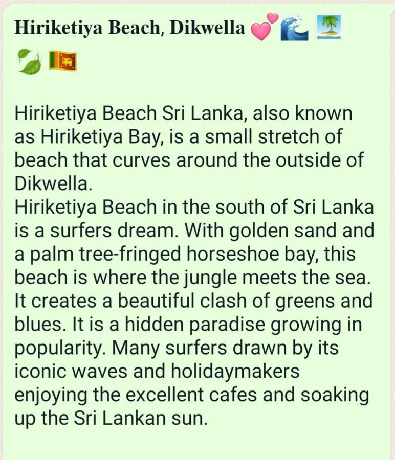 Seacoast Sanctuary Beach Hotel Dikwella Extérieur photo